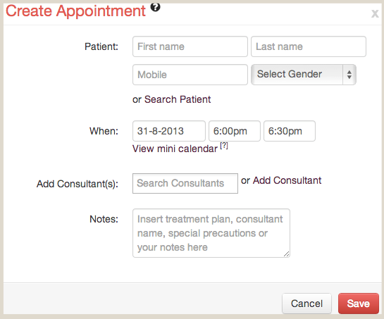 Add a new Patient while Creating an Appointment