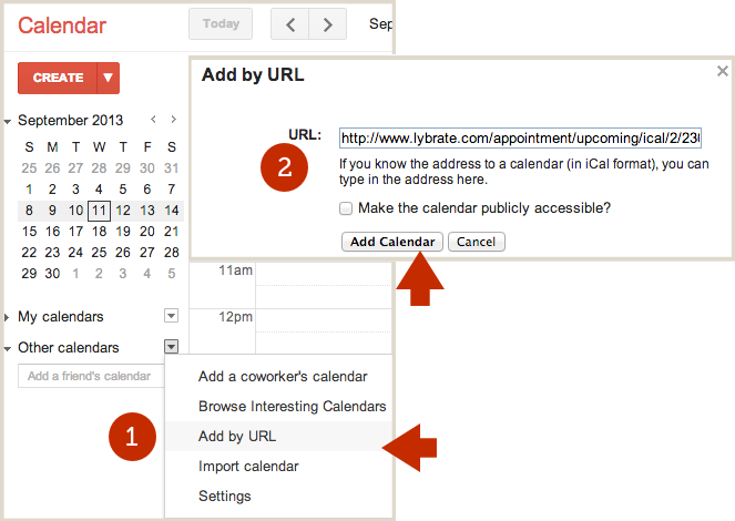 Subscribe to Lybrate Calendar from Google Calendar