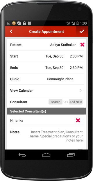 Manage appointments for consultants